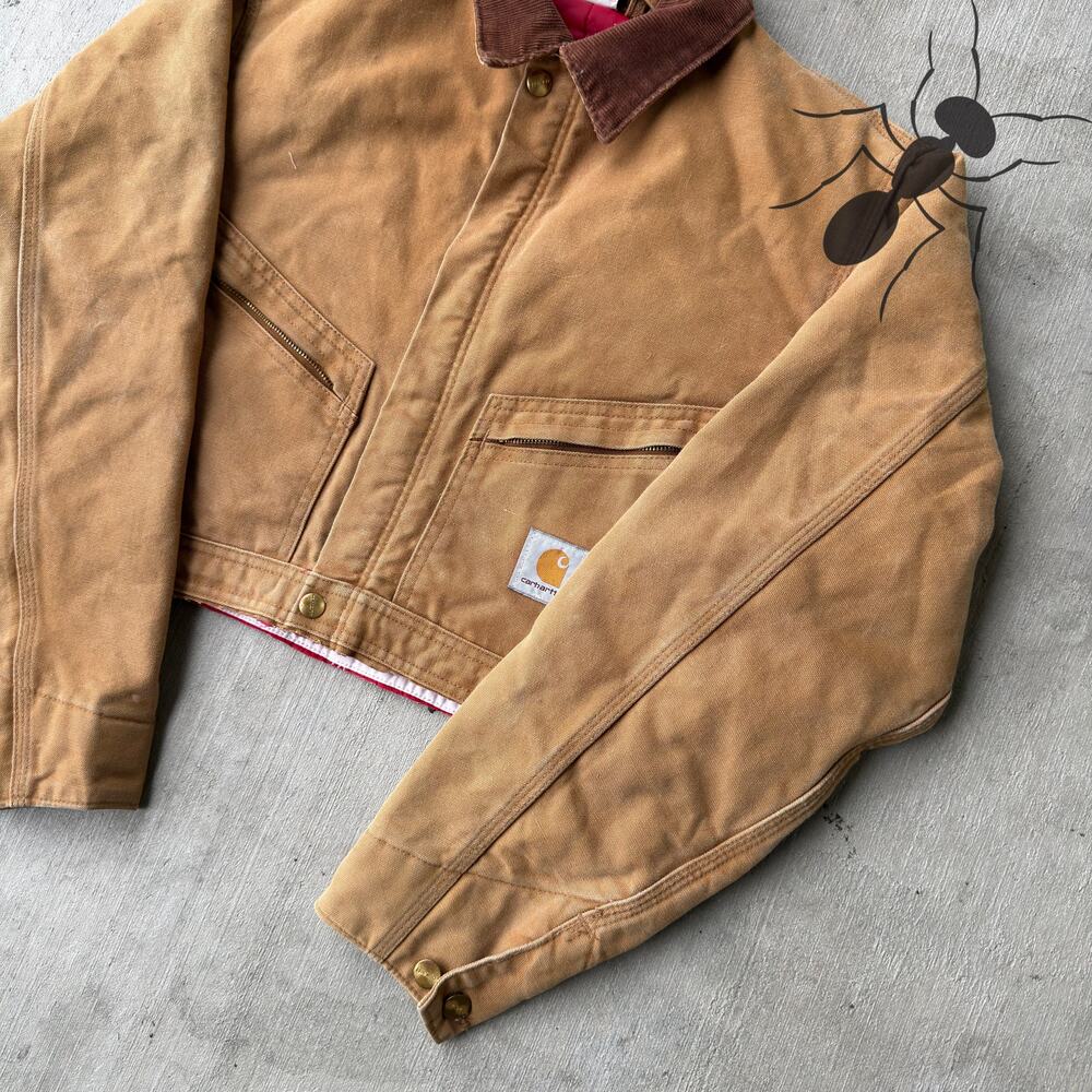 Carhartt brown cropped Detroit style work wear jacket - Picture 4 of 8